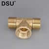 Brass Tee Shaped 3 Way Male- Female-male Pipe Fitting