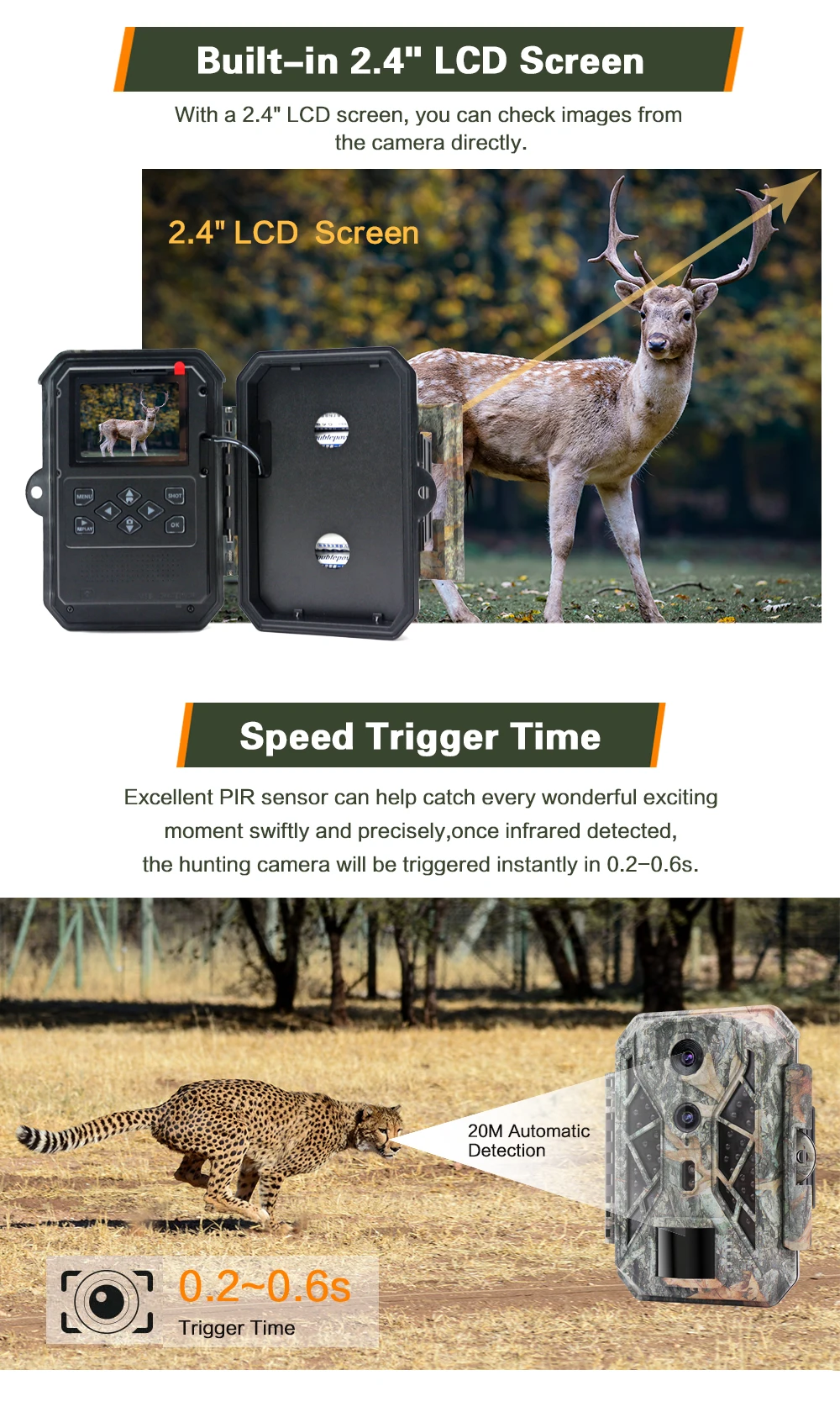 New Arrival Dual Lens 4k Hunting Trail Camera 32mp/20mp/12mp With 940nm ...