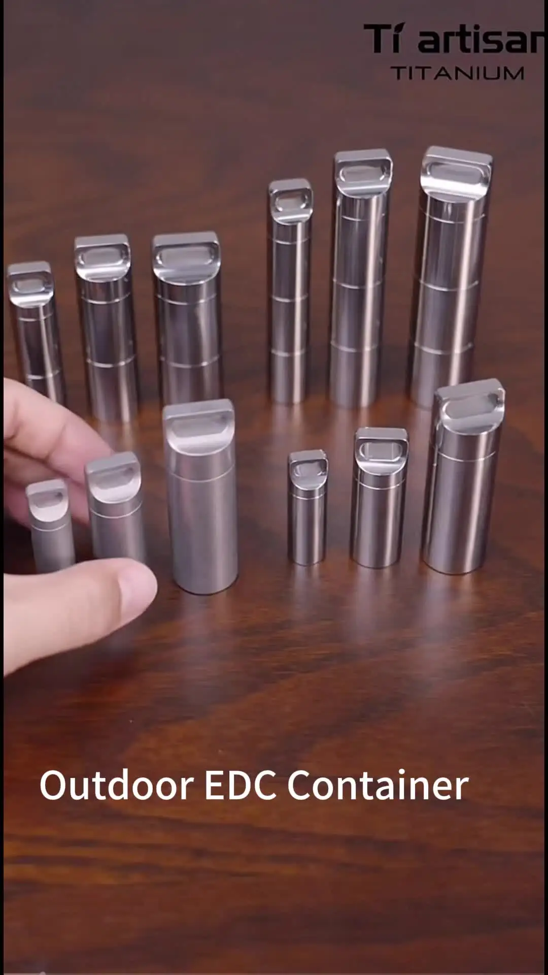 屋外EDC純チタン防水カプセル倉庫シールピルボックスホルダー