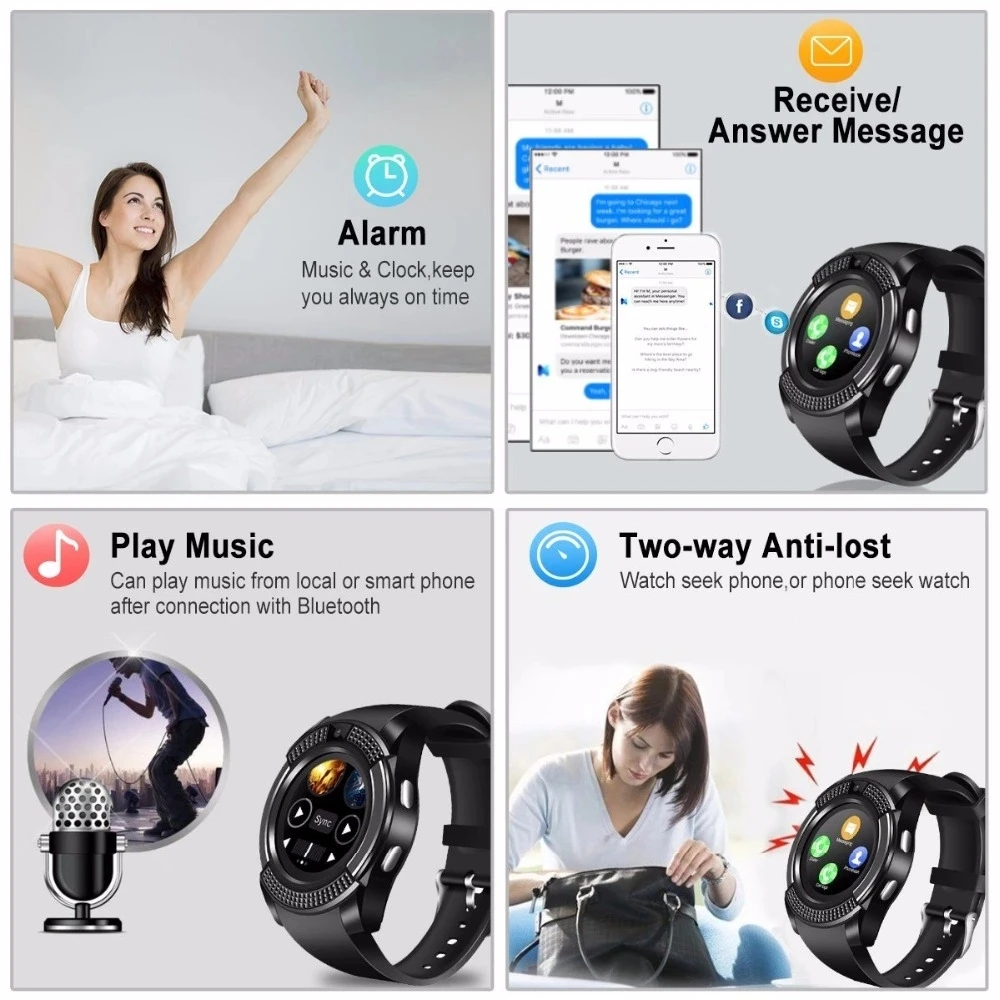 smart watch v8 sim card