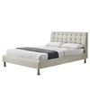double simple plaid french upholstered fabric bed frame for wholesale