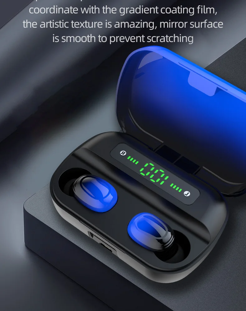 HBQ Q82 V5.0 Mini TWS Wireless Bluetooth Earphone 20H Play Time Wireless Headphones Bluetooth Headset With Mic for Phone - ANKUX.COM