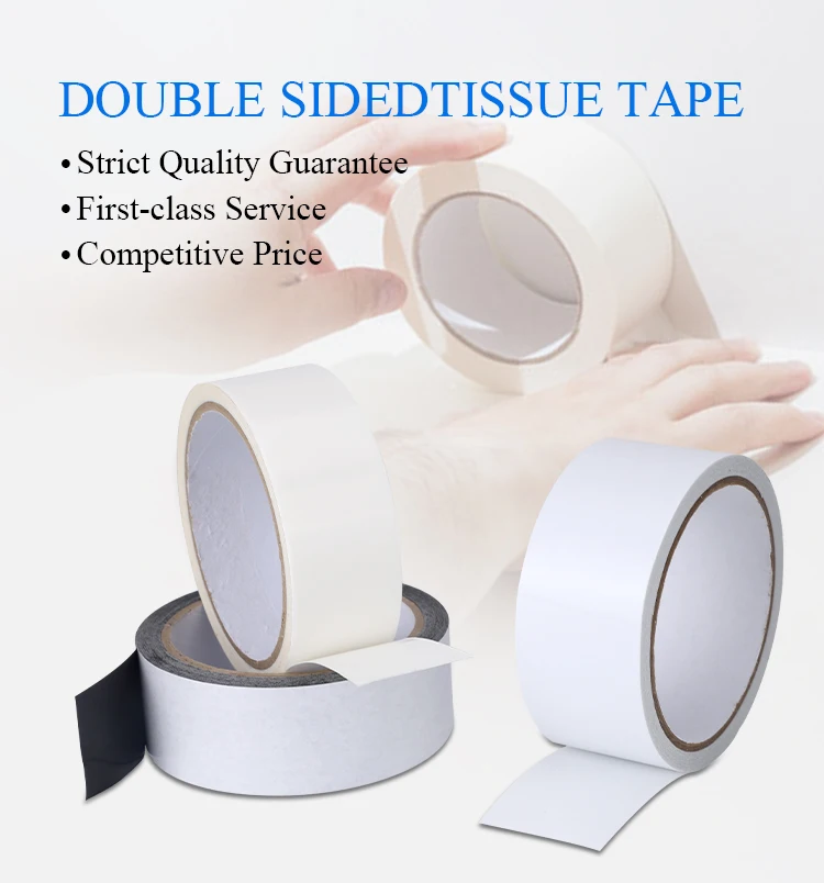 Self Adhesive Double Face Tape, Tissue Paper Double Sided Tape Jumbo Roll -  China Double Sided Tissue Tape and Adhesive Double Sided Tissue Tape price