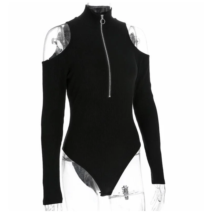 Zipper Sexy Long Sleeve Bodysuit For Women - Buy Bodysuit For Women ...