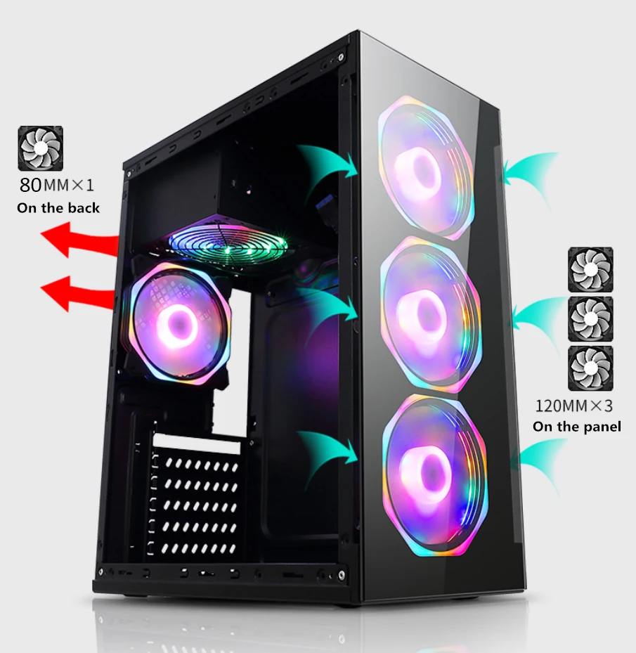 Computer Cases Full Towers Tempered Glass Gaming Pc Cabinet Cpu Cabinet ...