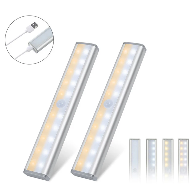 Portable 20 LED Night Light With Motion Sensor Detection USB Rechargeable for Wardrobe Closet Cupboard led cabinet Light