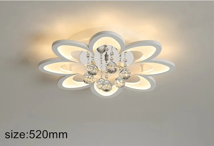 Modern flower-shape ceiling light modern acrylic led light crystal decorative indoor ceiling lighting for living room lamps