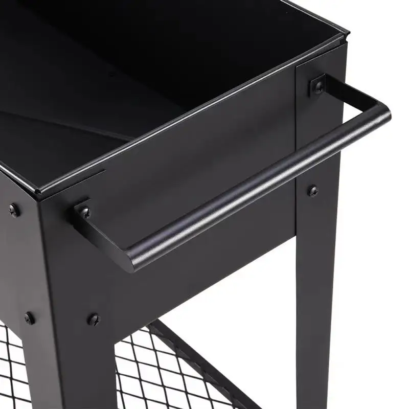 Outdoor Metal Raised Garden Table With Wheels,Garden Products,Home Furniture For Vegetables And