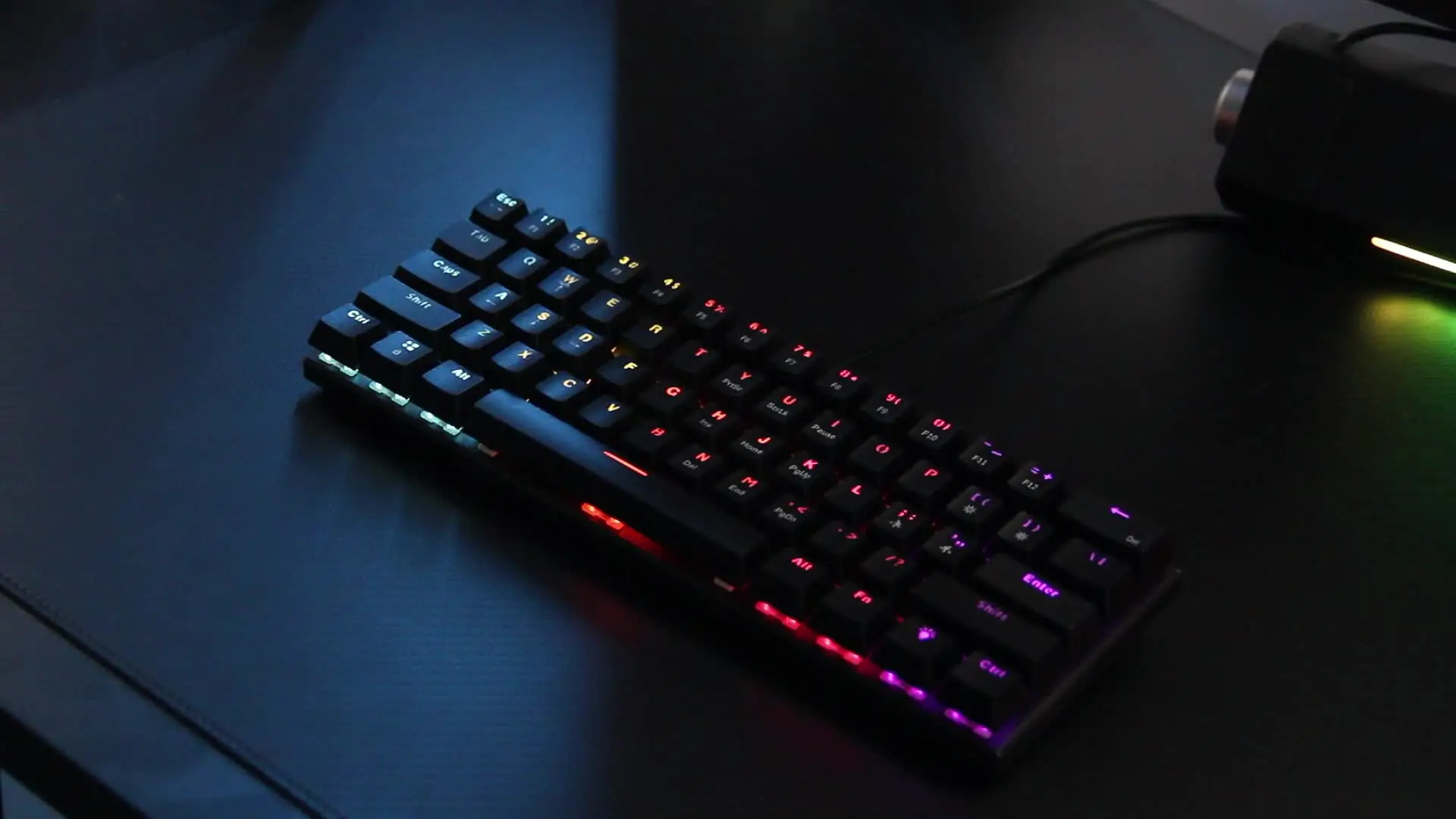 Portable 61-Key RGB Backlit Wired Mechanical Gaming Keyboard