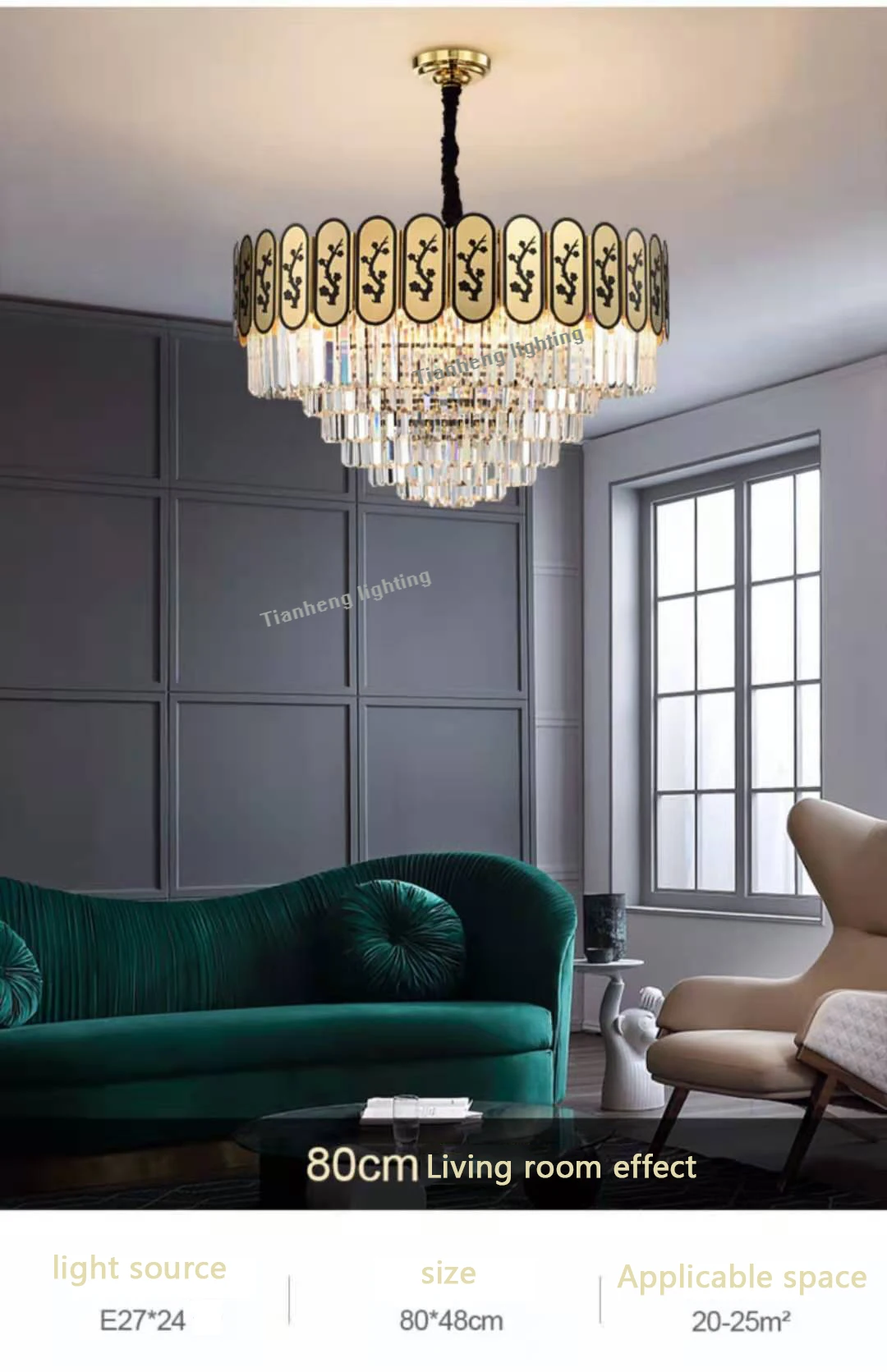 High Quality Interior Decoration High Ceiling Crystal Chandelier ...