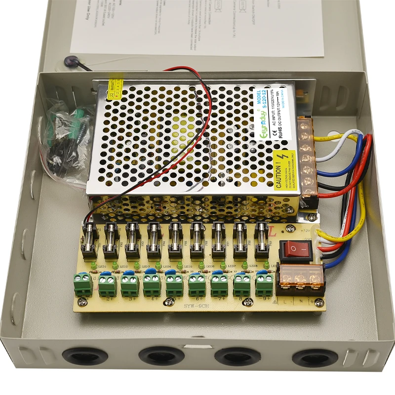 12v10a Power Box Centralized Power Supply 9-way Monitoring Power Box ...