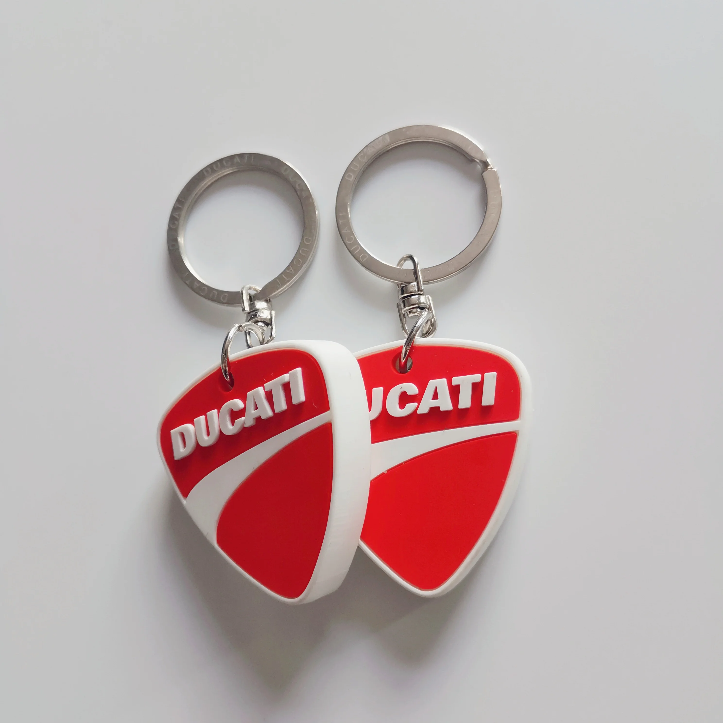 Promotional High Quality 3d Soft Ruber Ducati Keychain Keyring
