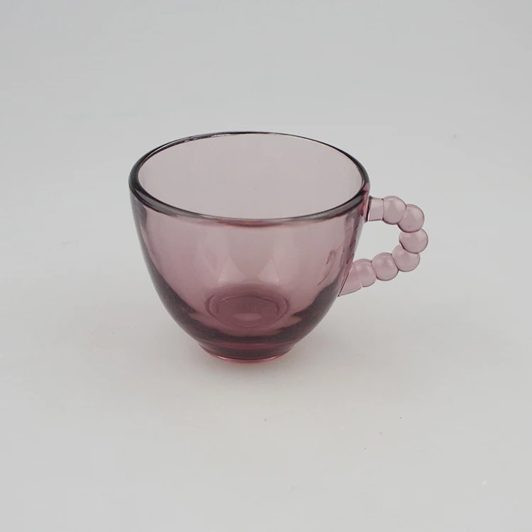 80毫升美容环保圆形手柄奶瓶喝一杯水喝 - buy 紫色蓝色油漆玻璃杯子