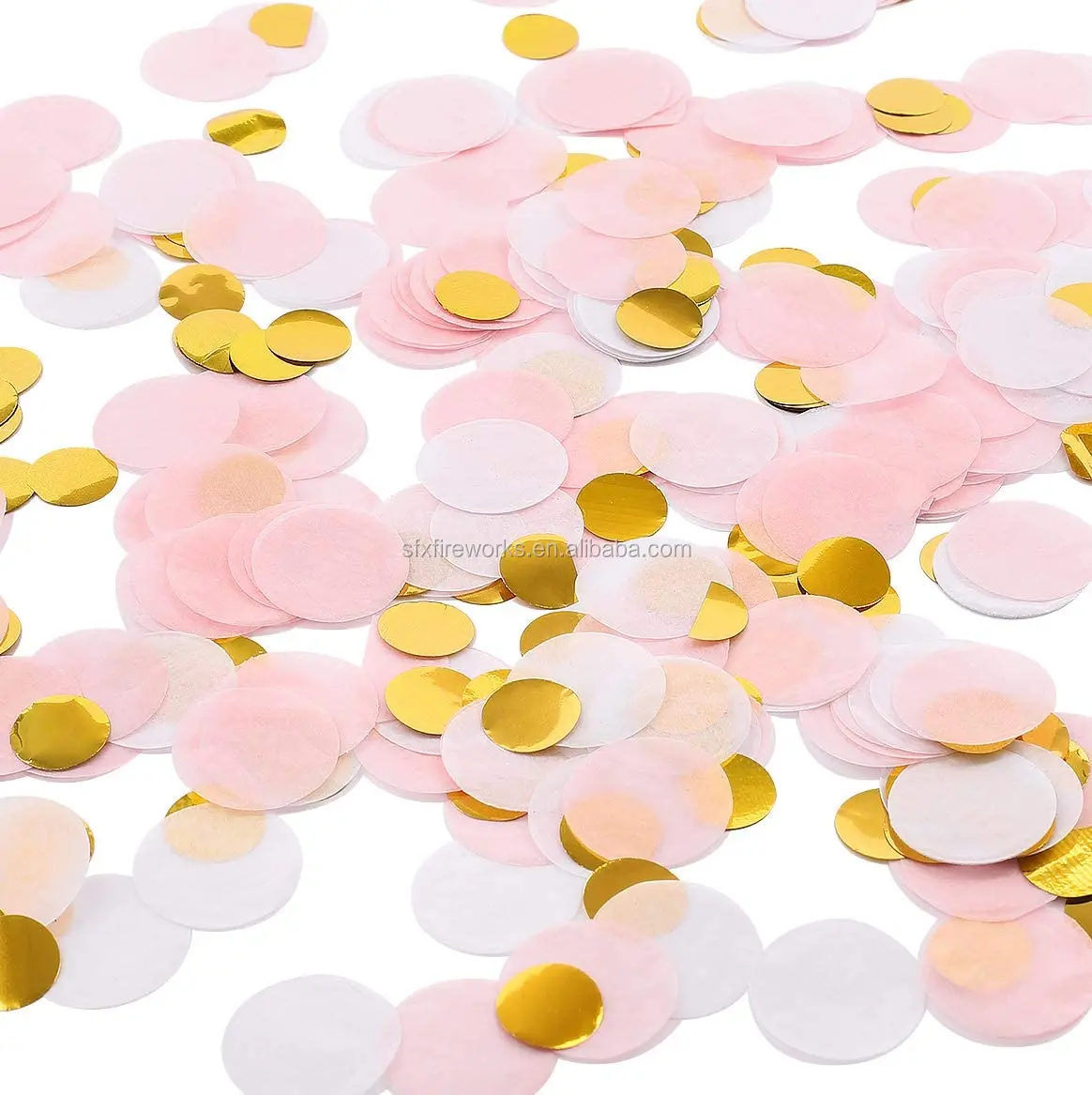 Dusky Pink & Gold Confetti Circles Table Confetti Birthday Party Confetti 