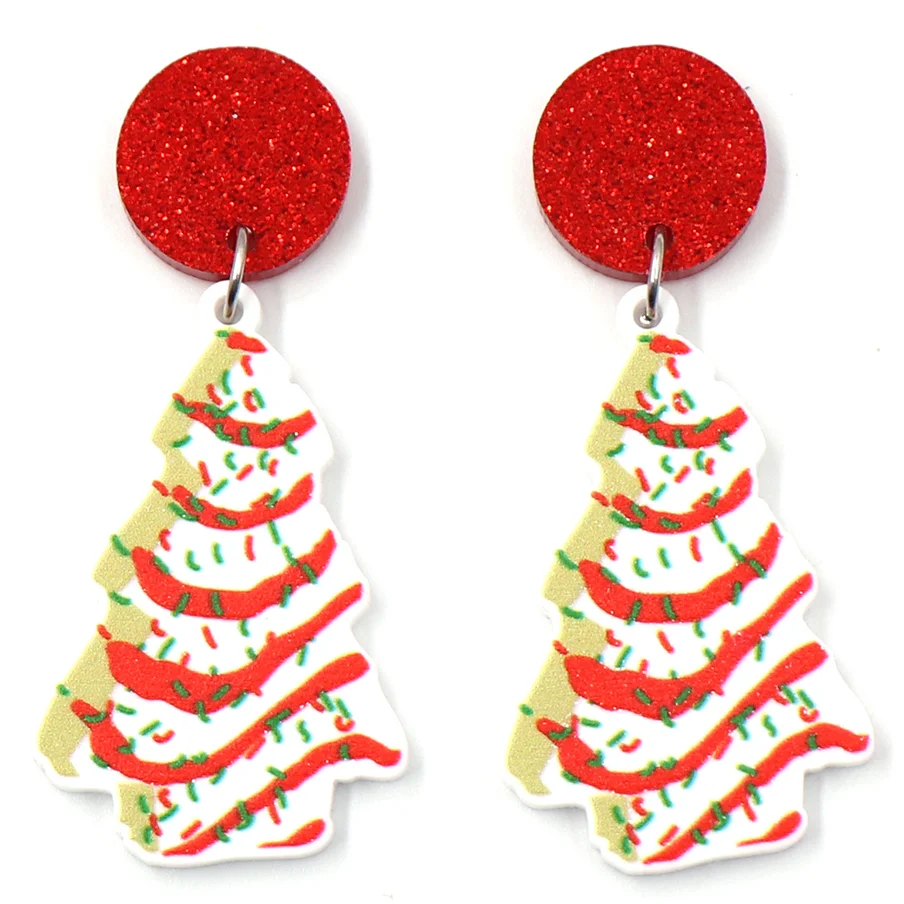 ERS744ER1584 1pair New product CN Drop Christmas Tree Cakes cute Acrylic earrings Jewelry for women factory