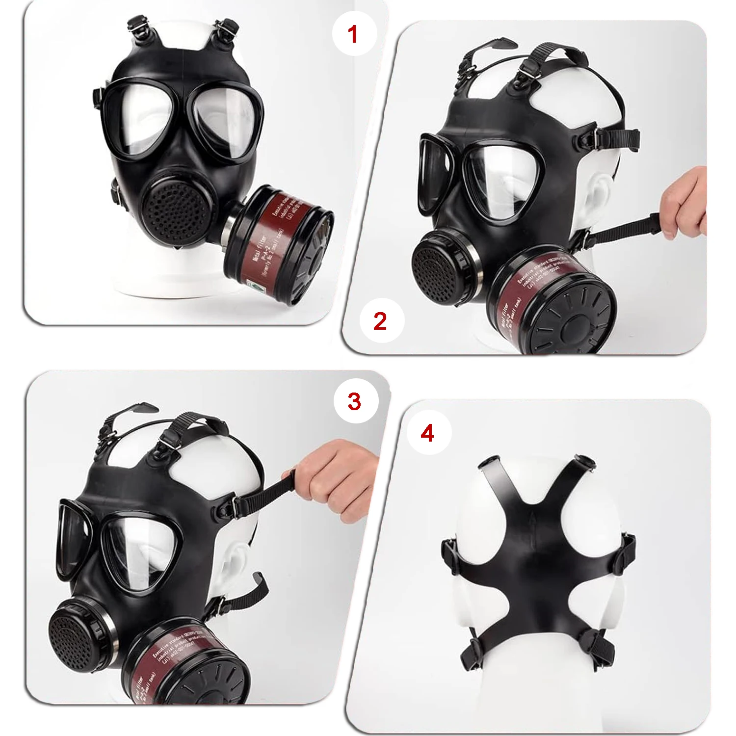 Safety Full Face Silicone Hydrogen Chloride Agriculture Respirator Gas