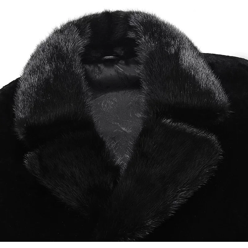 Men New Fashion Real Wool Fur Jackets Casual Outwear MT8106 Fur Collar Fall Winter with Mink Slim Woven Winter Clothes for Men