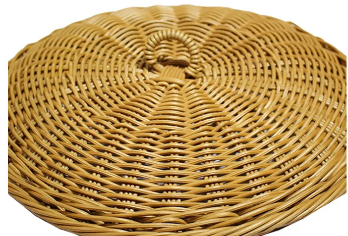 新到货批发天然竹藤编织洗衣圆形收纳篮