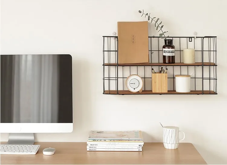 Gold Simple Wrought Iron Ledge Metal Rack Wrought Iron Rack