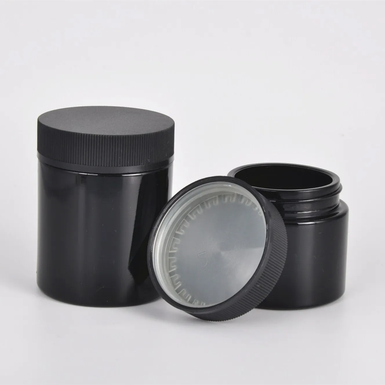 2oz 4oz Black Glass Jars With Lids Stall Uv Jar Flower Frosted Black