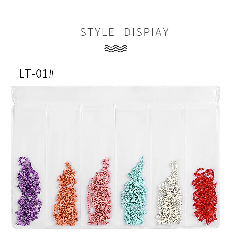 Nail Art Chain Net Red Jewelry Color Tassel Nail Decoration Thickness Mixed 60 Punk Style Steel Ball Chain