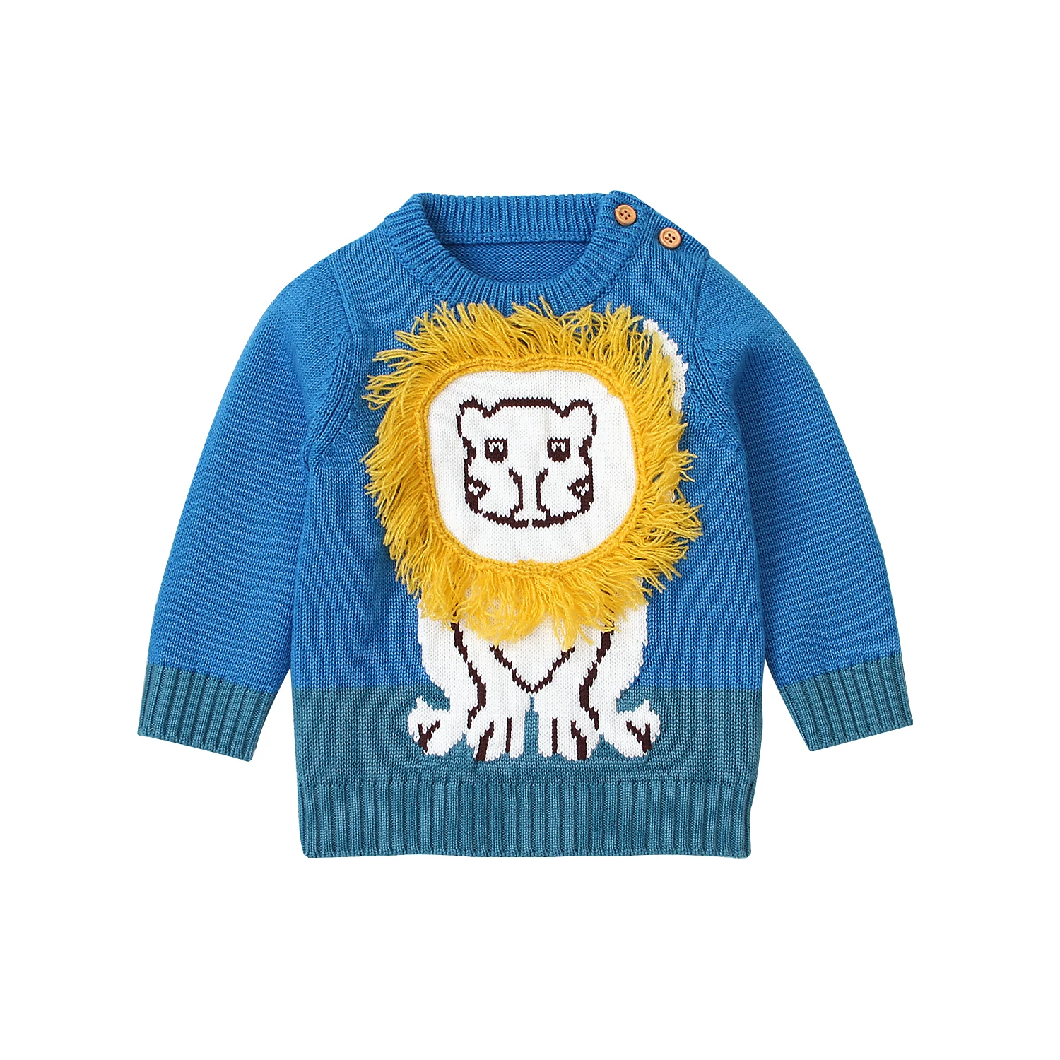 kids cartoon lion pattern sweater baby clothing winter autumn