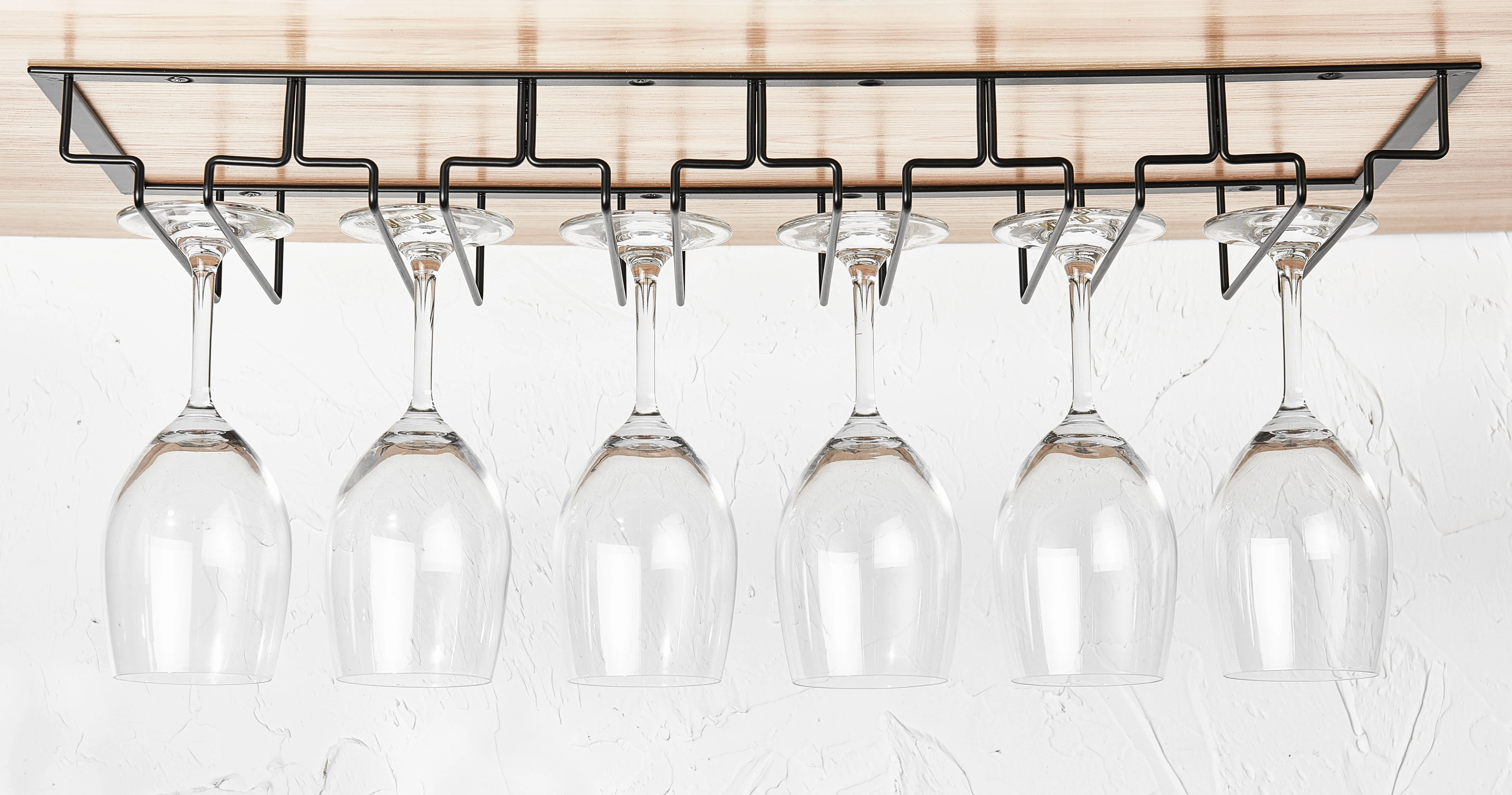 Wine Glass Rack - Under Cabinet Stemware Wine Glass Holder Glasses Storage Hanger Metal Organizer For Bar Kitchen