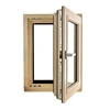 China Supplier Aluminum Wood Composite Window Fire Rated Tempered Glass Windows