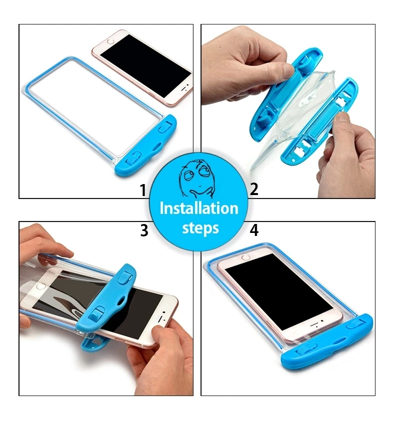 Universal Premium PVC Luminous Waterproof Phone Case Cover Underwater Phone Bag For Mobile Phone
