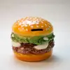 Hamburger glazed coin piggy bank money saving box ceramic