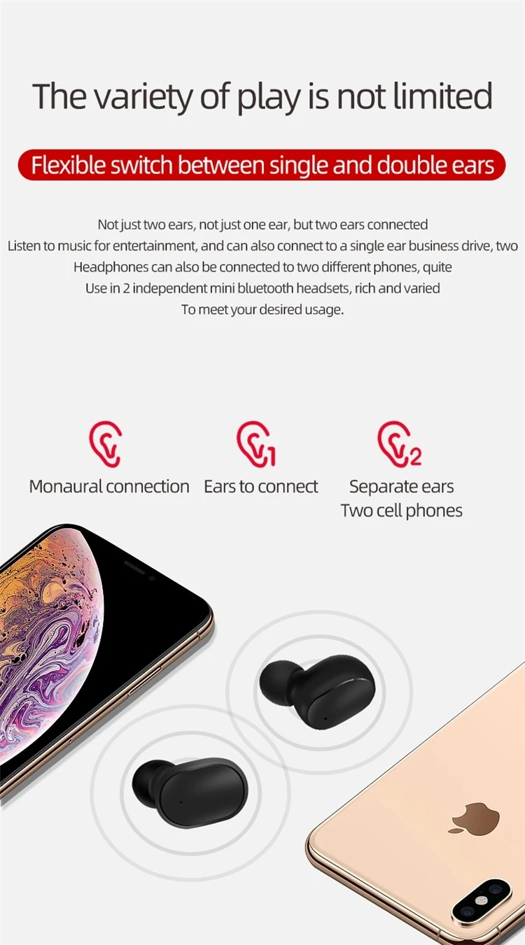 Earphone Earbuds Free Shipping Cheap Sports Black TWS HiFi Handsfree Noise Canceling Stereo Music - ANKUX.COM