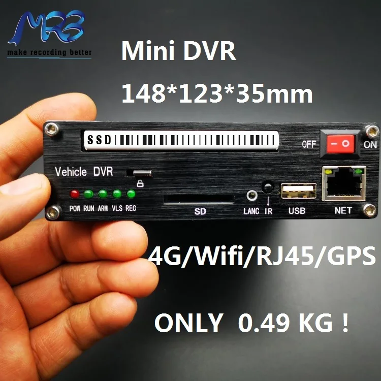 4CH H265 1080P leigubíll DVR myndbandstæki 3G / 4G GPS WIFI RJ45 wifi