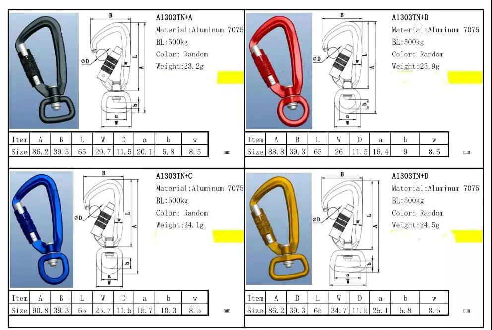 Swivel Carabiners For Rock Climbing Buy Aluminum Swivel Carabiners