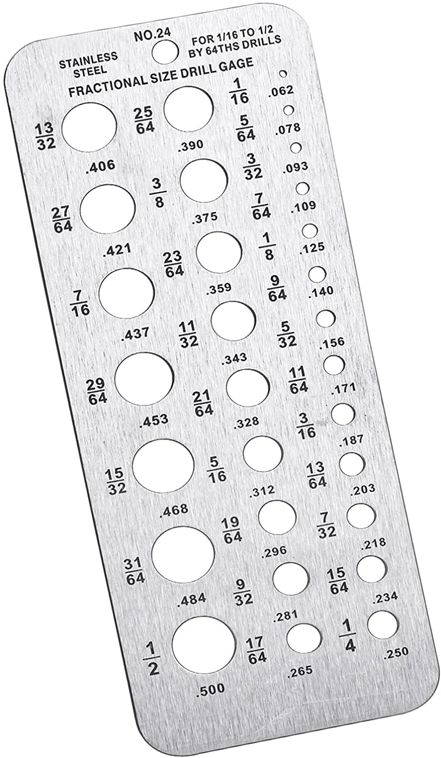 Drill Size Measuring Gauge Stainless Steel Drill Gauge Manual Drill