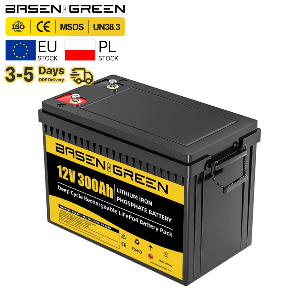Side-by-side weight comparison: 12V 100Ah LiFePO4 (left) vs AGM (right)