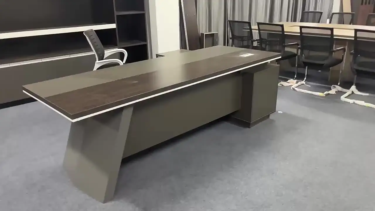 Modern Design Grey White Reception Marble Desk with LED Light Luxury Office  Reception Table Beauty Salon, image size:1280x720