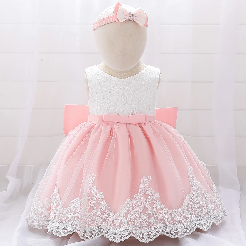 New Modern Lovely Girl Party Dress With Big Bow Kids Floral Clothes ...