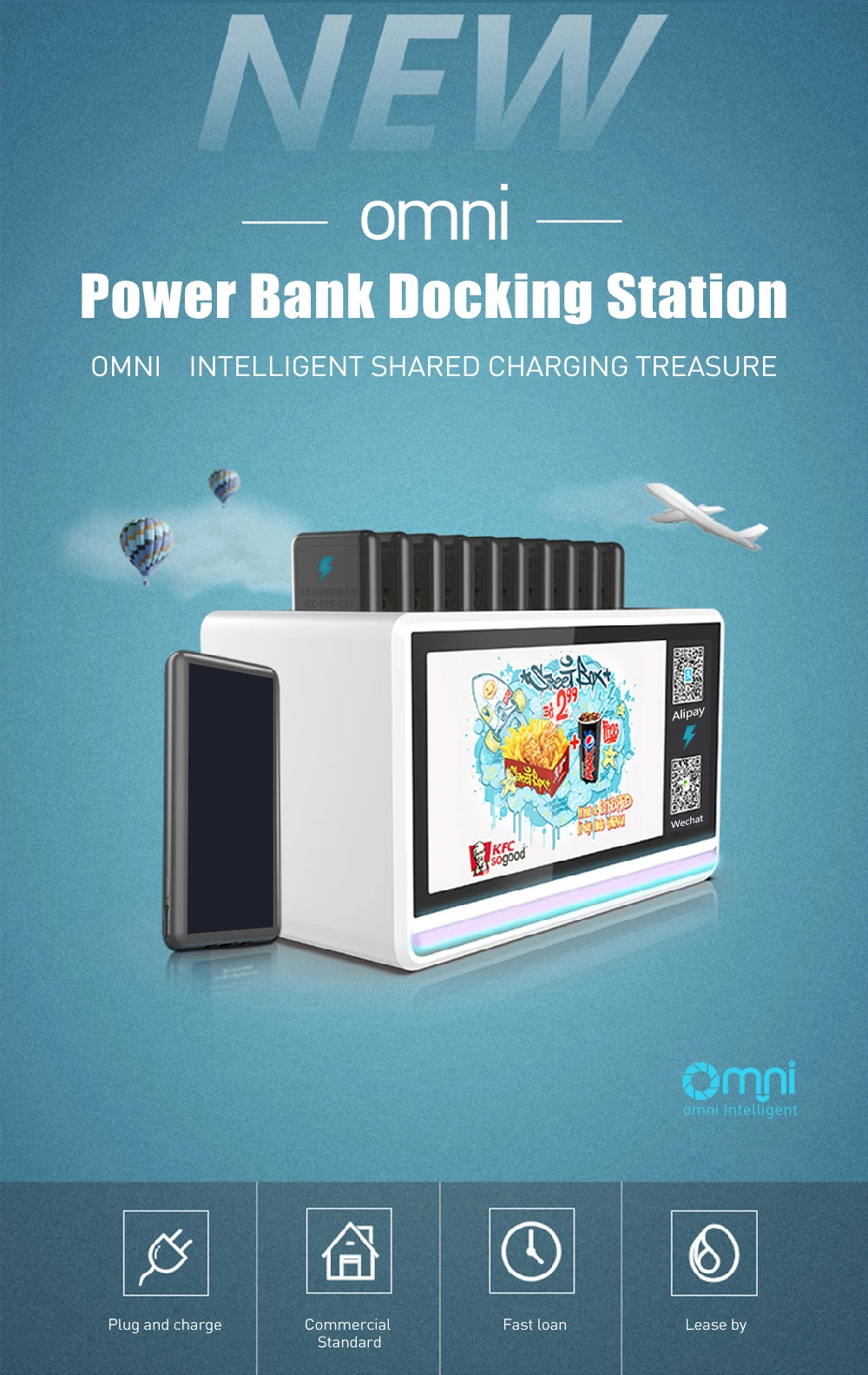 Independent r&d 12 ports mobile phone shared power bank charging station - ANKUX.COM