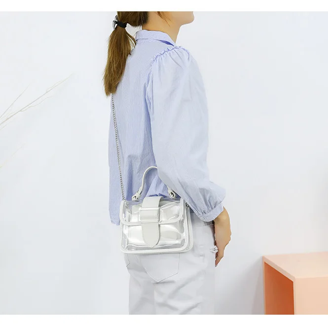 product-GF bags-2020 New Transparent Bag Clear Bag Jelly Bag Handbag Cross-body Bags For Women Ladie-2