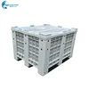 hot sale 606L big new transportation stacking storage euro large fruit hdpe euro mesh plastic pallet box with wheels