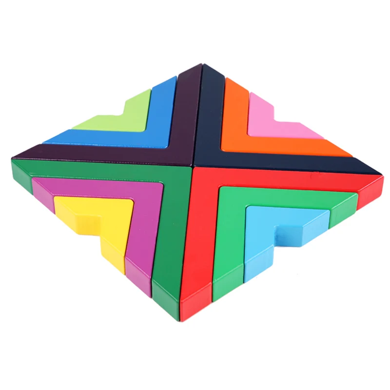 4070 12 colorful. Geometric Rainbow деревянный конструктор.