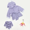 Lovely design kids hooded bath towels,cotton baby towel robe,hippo hooded baby bathrobe towel with hood