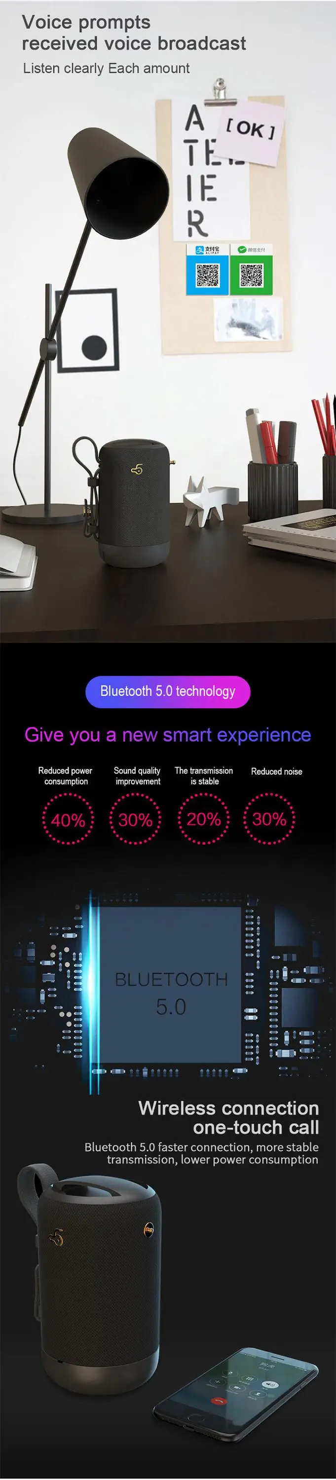 Custom gift IPX5 waterproof and dustproof portable outdoor tws bluetooths speaker - ANKUX.COM