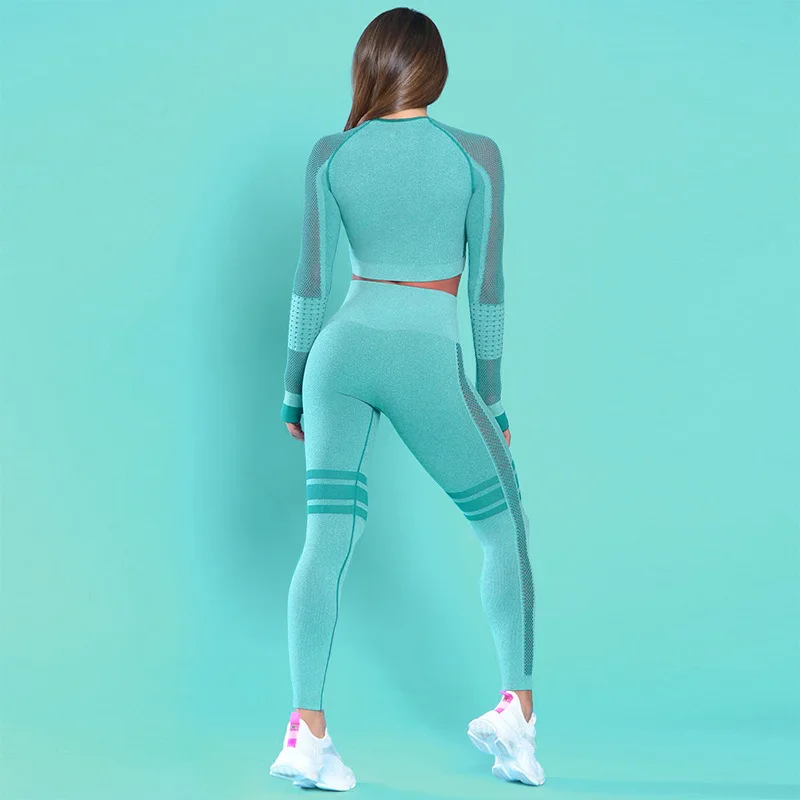 High Waist Leggings Tracksuit Two Piece Yoga Set Sports Clothing