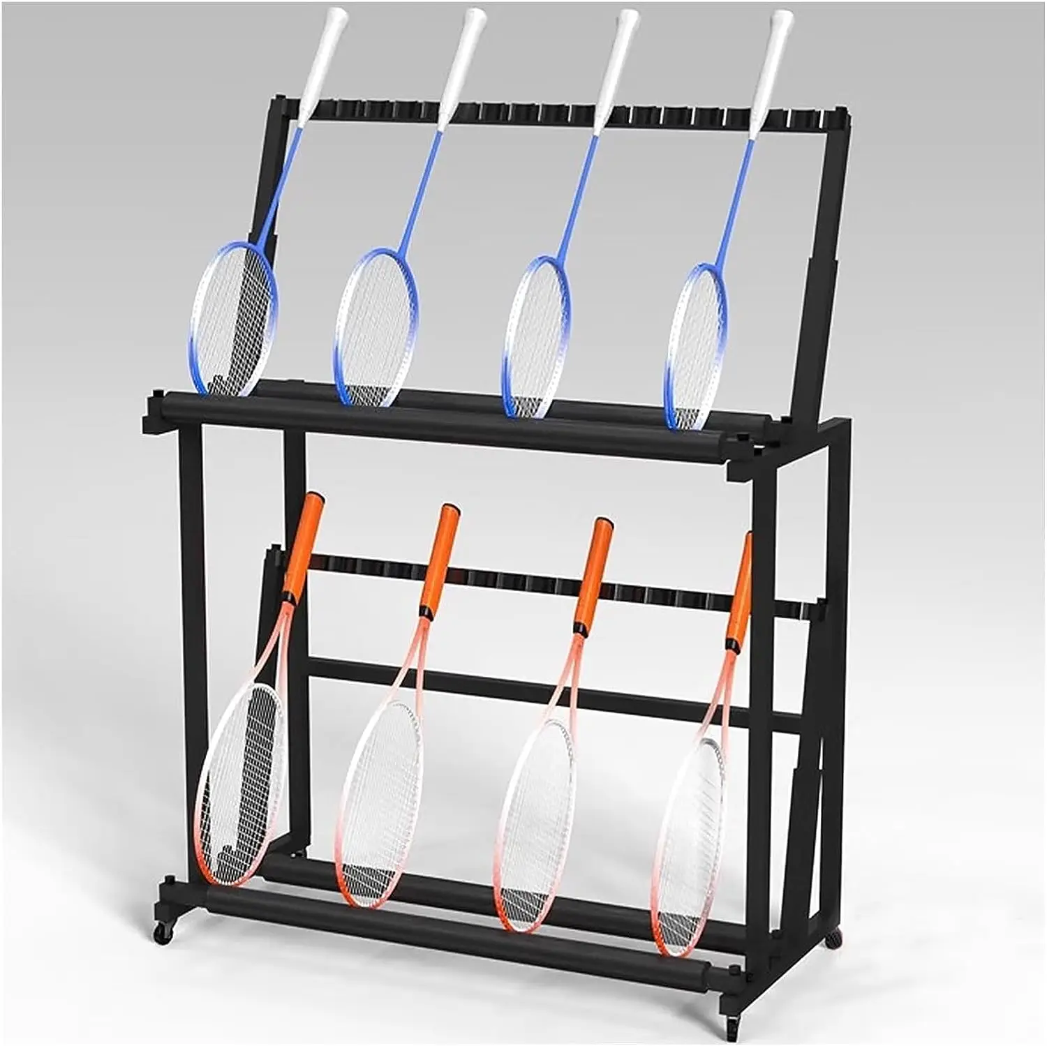 Badminton Racquets Rack Commercial Mobile Badminton Racket Display Rack, Gymnasium/Court/Clubs ...