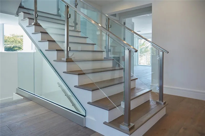 High Quality Baluster Railing Tempered Glass Stair Railing With Stainless Steel Handrail