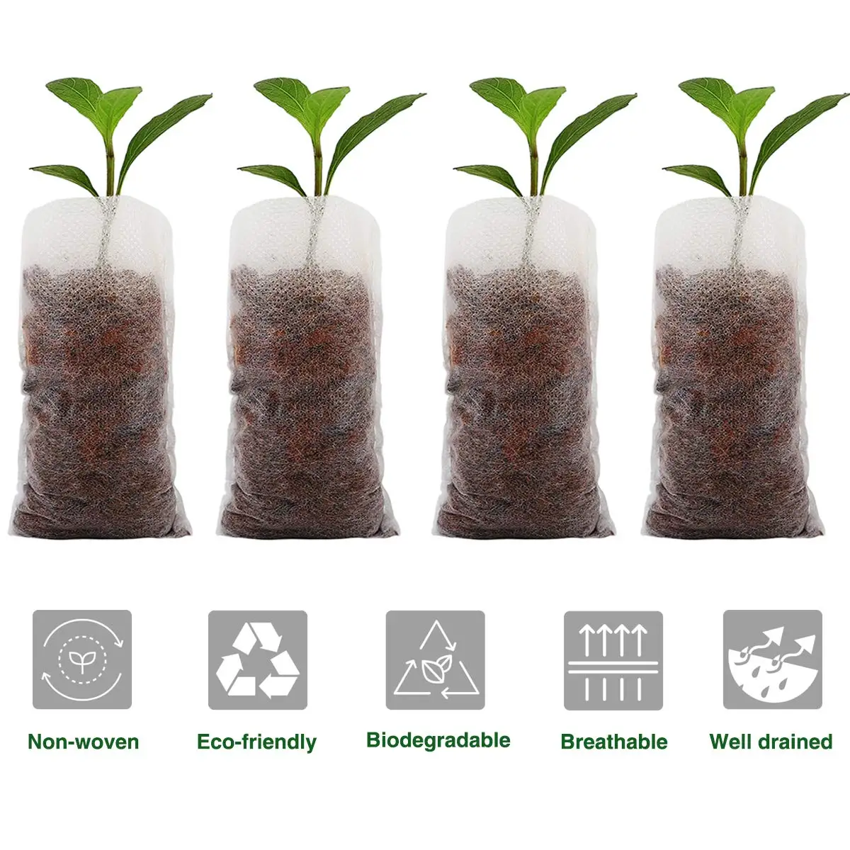 Ecofriendly Breathable 100 Biodegradable Nursery Plant Seedling Bags