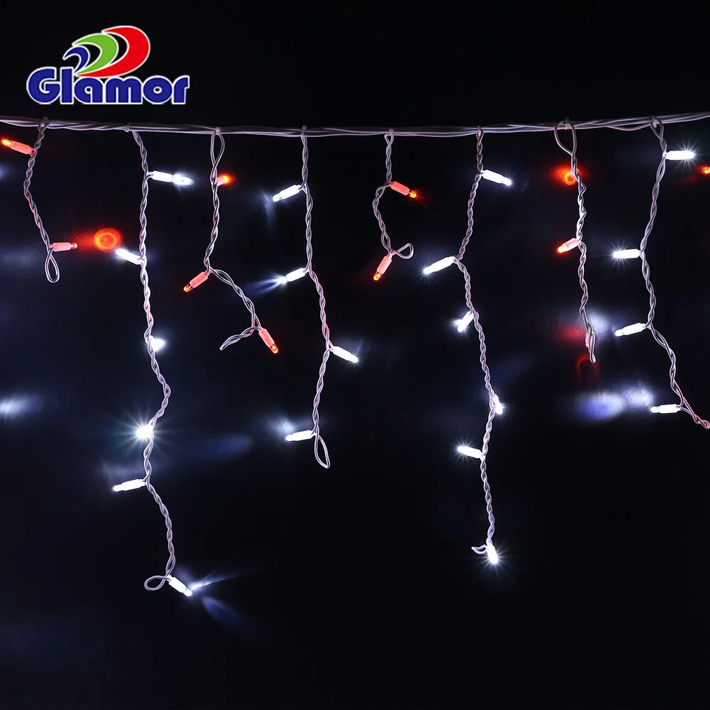 2021 Glamor outdoor/indoor use  curtain icicle led string light droop color led ice lights low voltage 24V