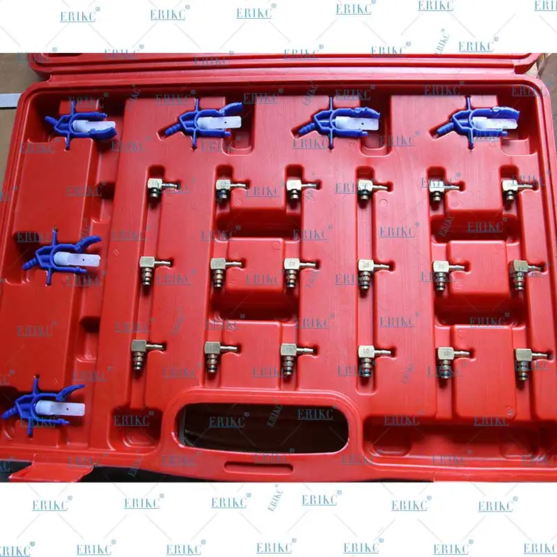 Galaxy Autoparts Diesel Injector Flow Test Tool Kit Common Rail Adaptor Fuel Tester Set 24 pcs 