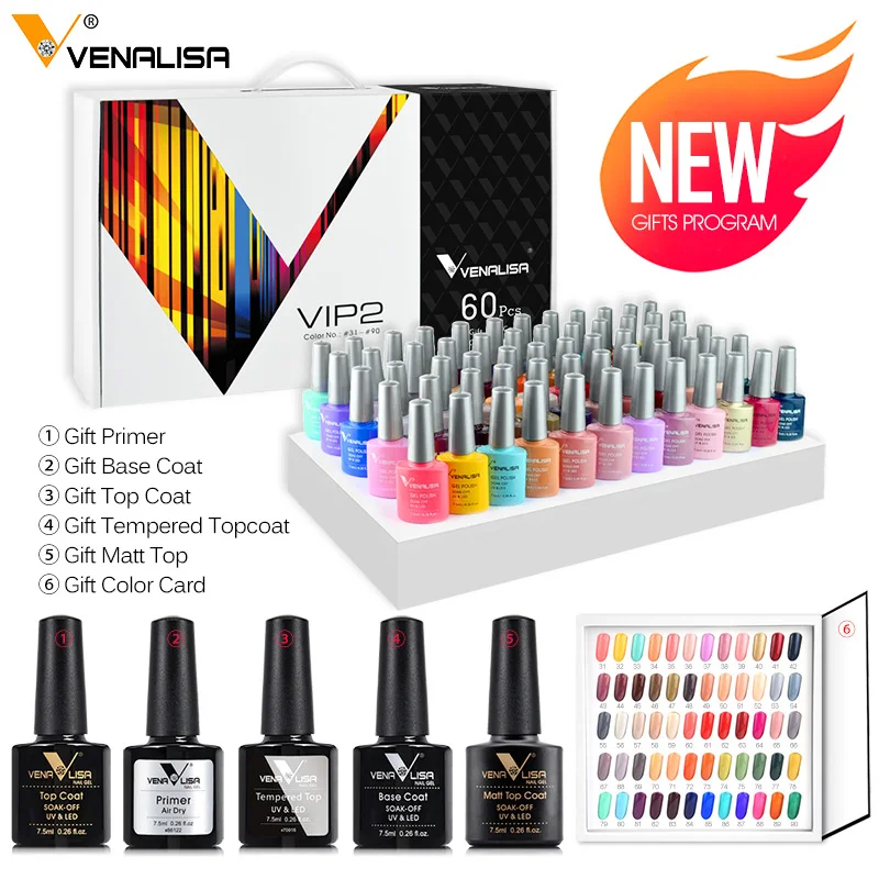 Venalisa Vip2 New Arrival 60pcs Gel Polish Gift Set Uv Gel Kit New ...